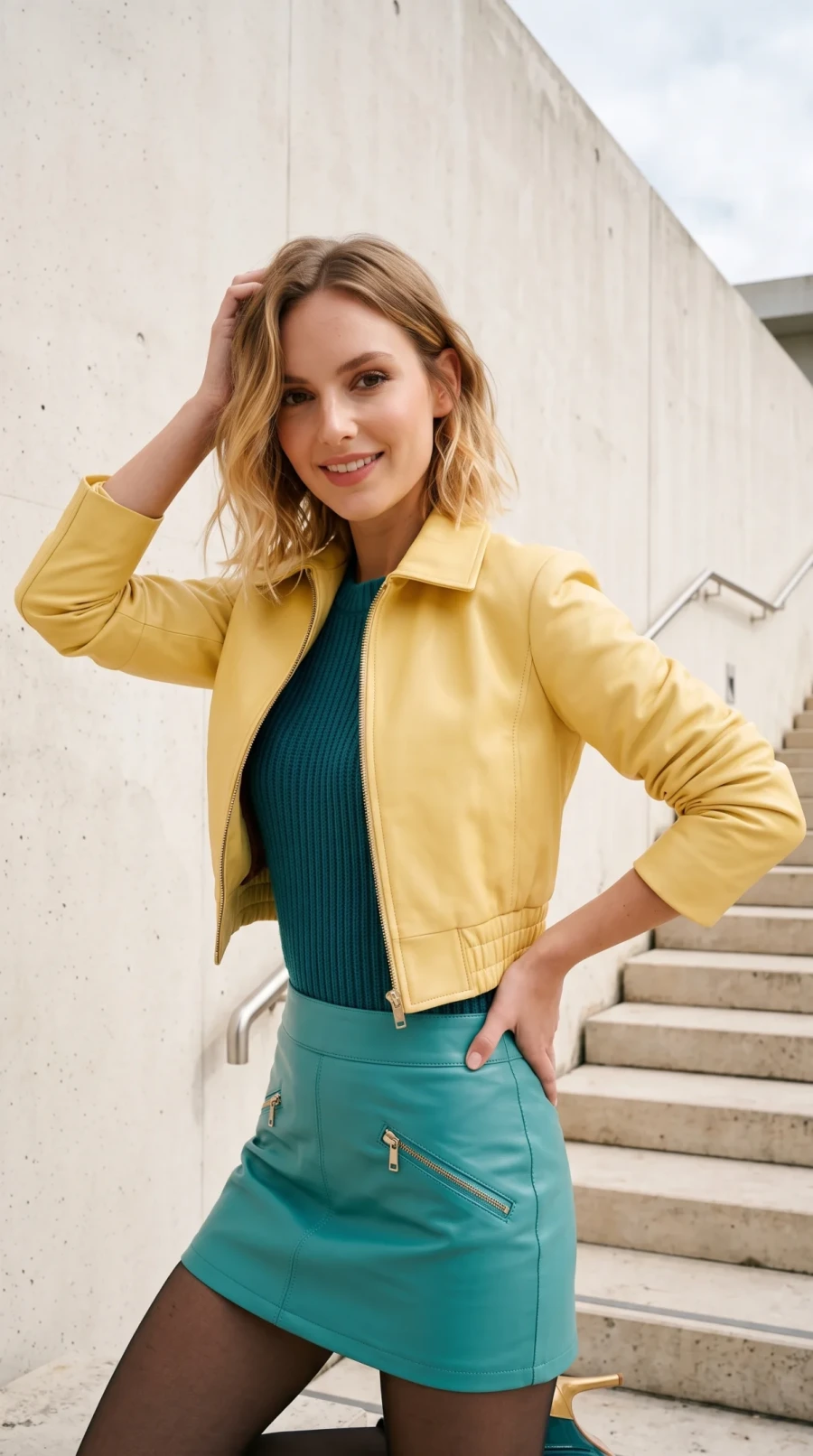 Yellow Leather & Turquoise Contrast - Image 9